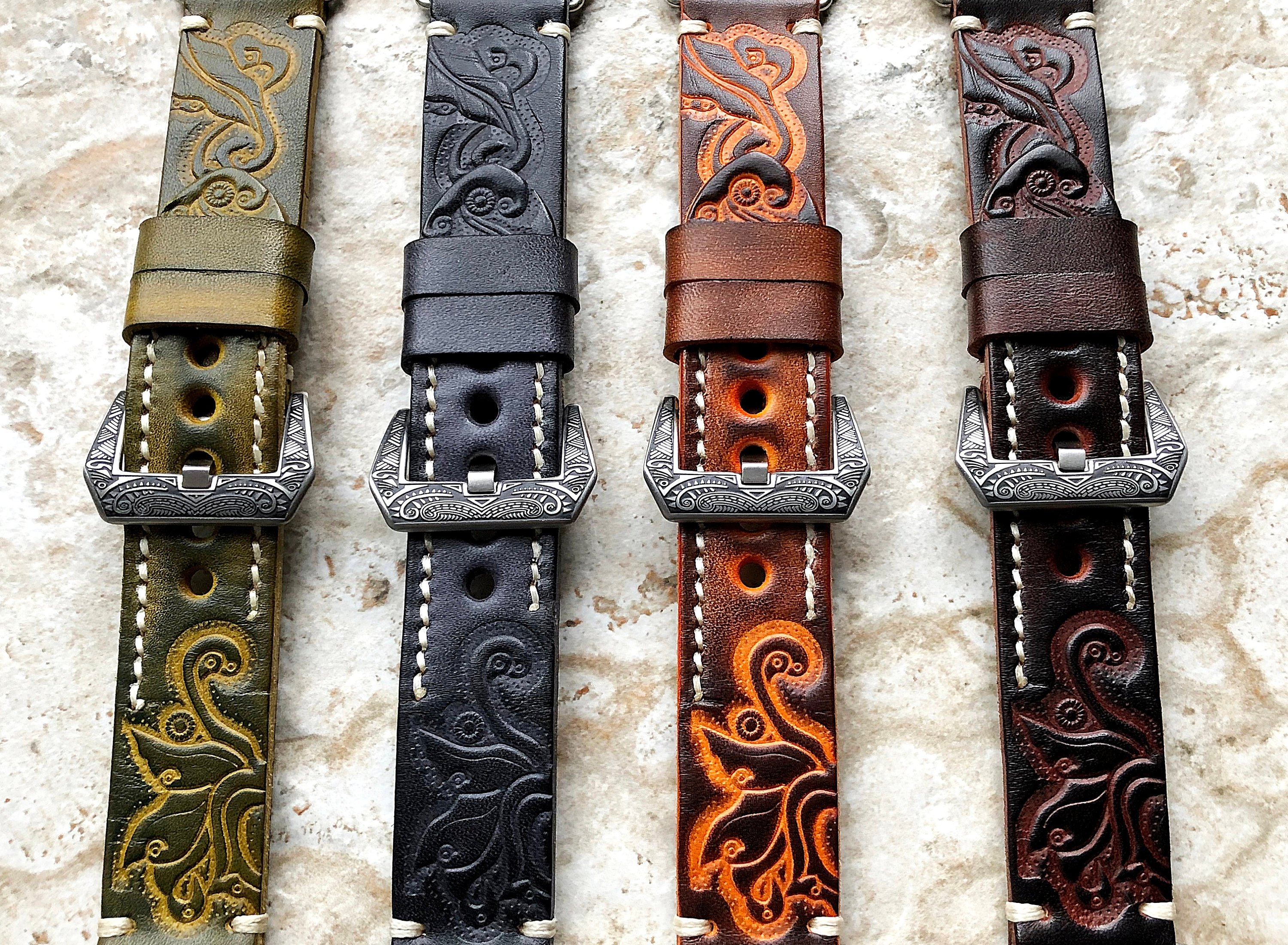 Leather Watch Band 18 mm Leather watch strap Handmade Watch Band 20 mm 22mm Sieraden Horloges Horlogebandjes 24mm Antique Brown 
