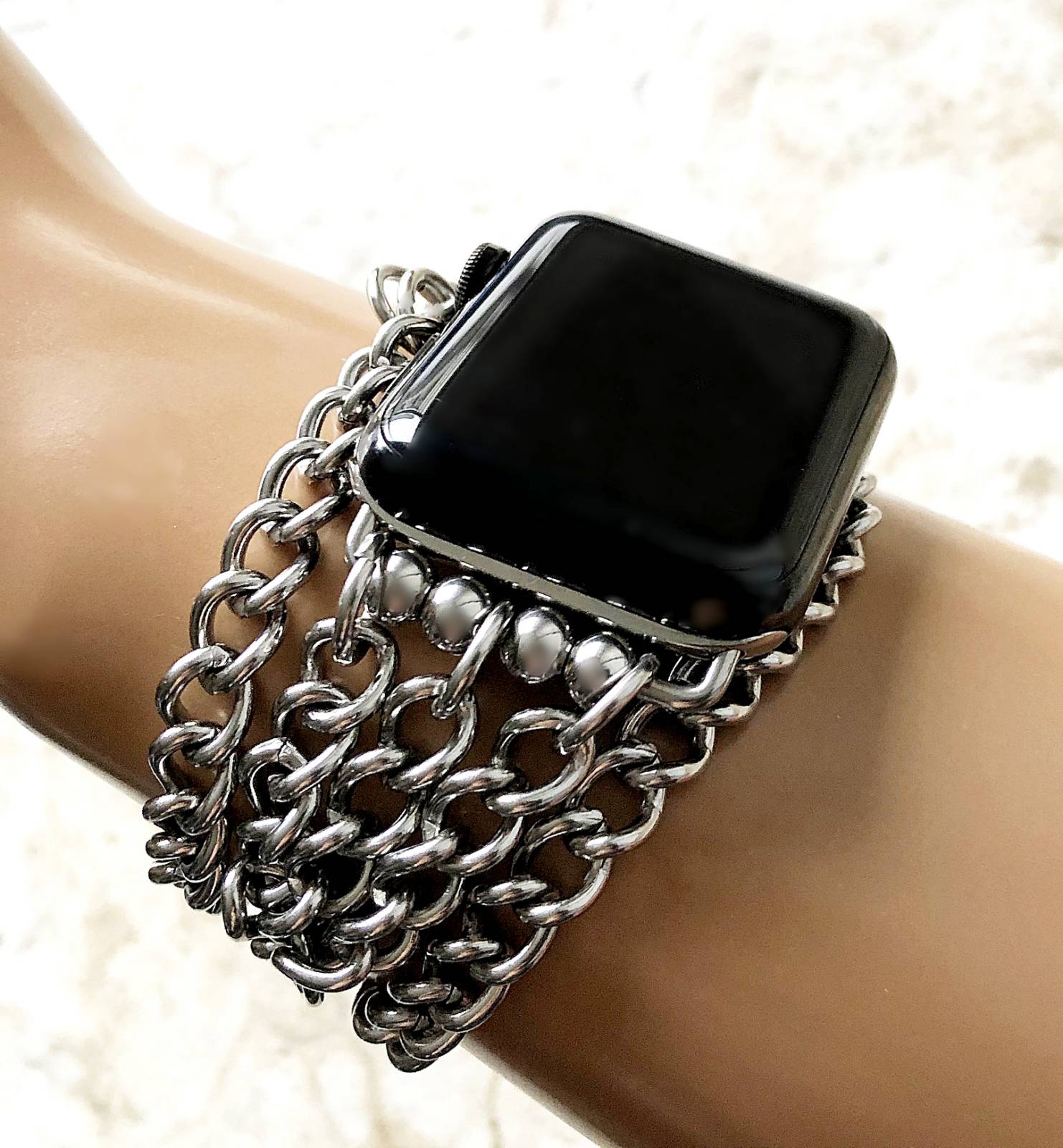 Women Apple Watch Band for Series 9, 8, 7, 6, SE, Sterling Silver & Gold  Filled Mix Metals Chain Bracelet, Two Tone Apple Watch Strap, - Etsy